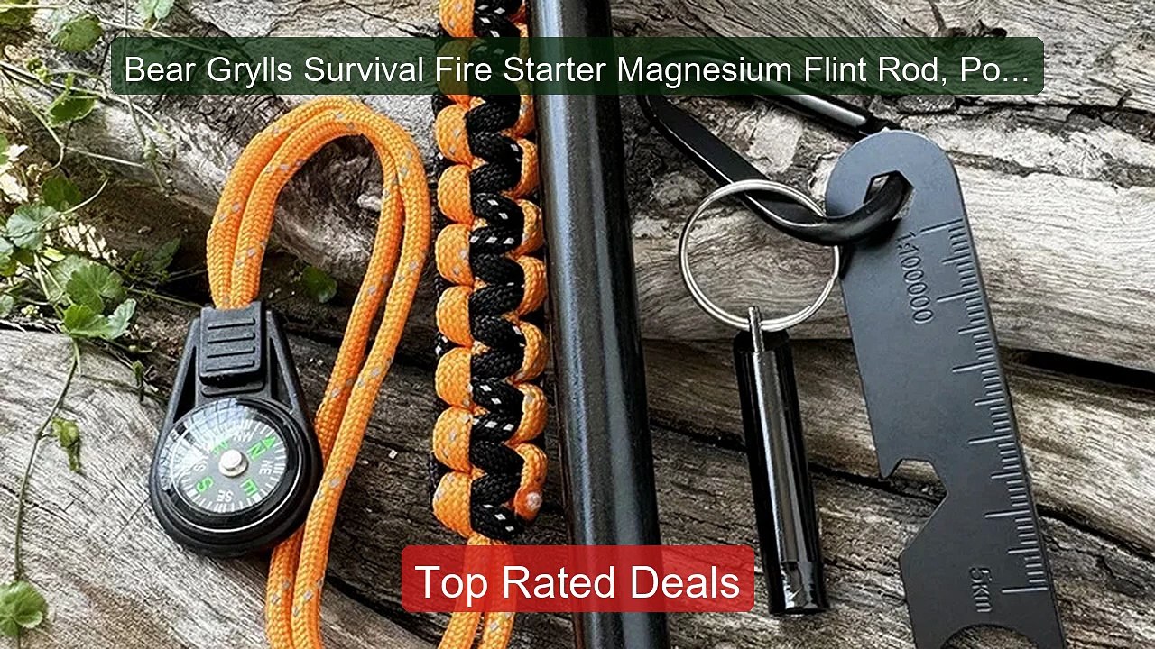 Bear Grylls Survival Fire Starter Magnesium Flint Rod, Portabl... -- Best Buy 2026 | Great Quality!