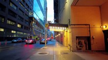 Toronto Downtown Dusk Rain Walk | Wet City Streets & Reflected Neon Lights POV