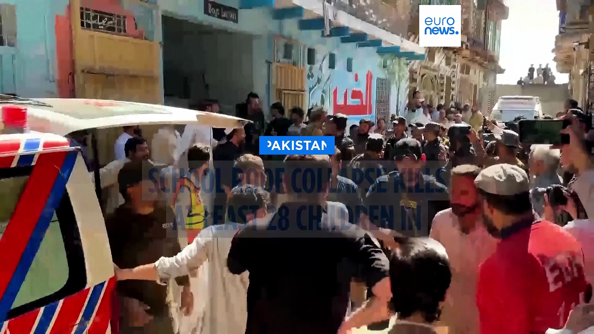 School roof collapse kills teacher and at least 28 children in northwest Pakistan