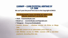Courses4sale.com — LearnApp – Learn Statistical Arbitrage by E.P. Chan