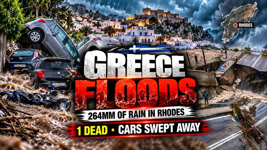 Greece Floods: 264mm of Rain Hits Rhodes as Deadly Flash Floods Sweep Cars Into Sea | 1 Dead | World