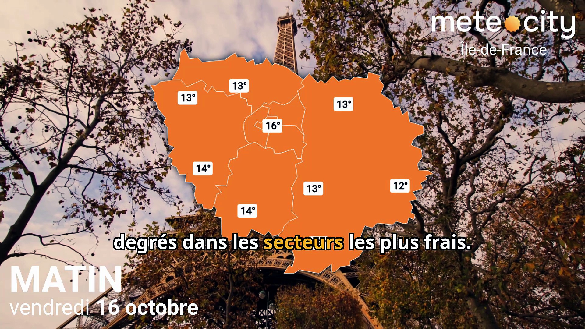 Bulletin météo Île-de-France du vendredi 16 octobre 2026
