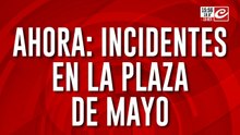 Incidentes en la plaza de Mayo durante la marcha federal universitaria