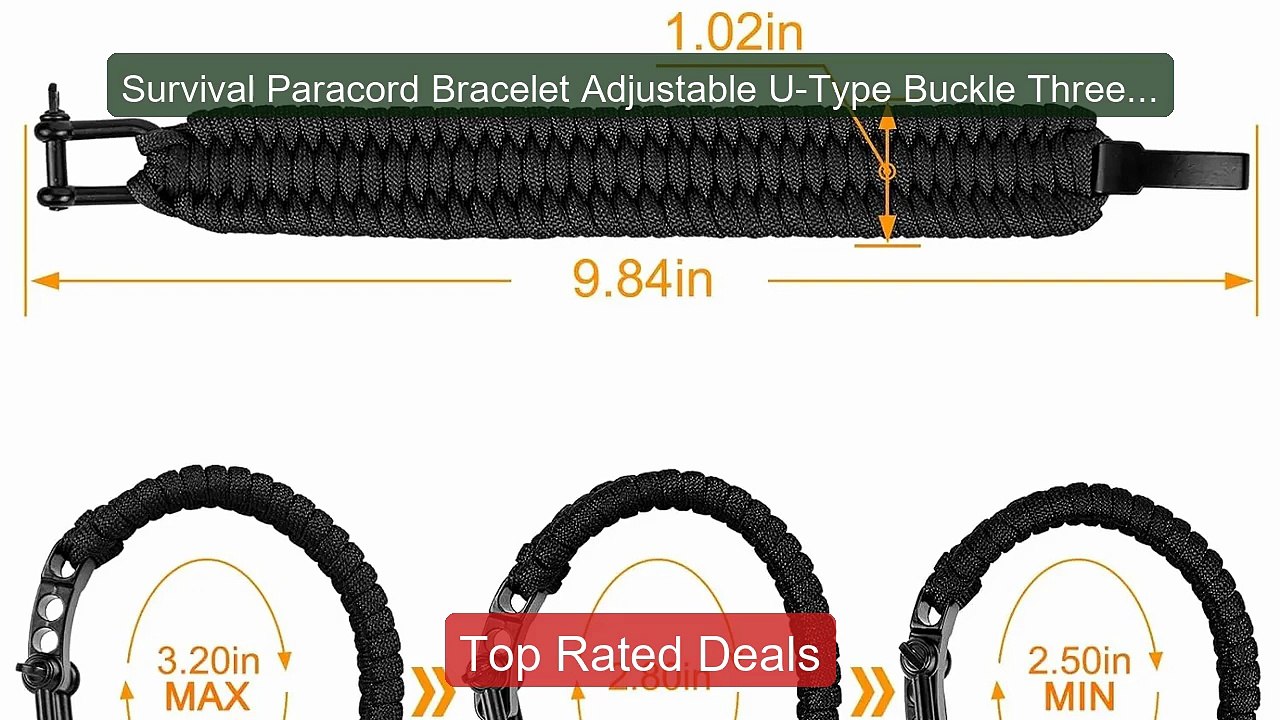 Survival Paracord Bracelet Adjustable U-Type Buckle Three-Hol... -- Amazing Value 2026 | Must Have!