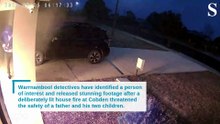 Stunning footage shows man deliberately lighting house fire while kids inside