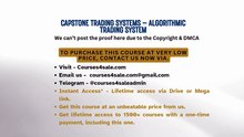 Courses4sale.com — Capstone Trading Systems – Algorithmic Trading System