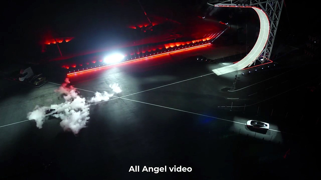 All Angel Video | Epic Cybertruck Night Stunt on the Mega Ramp - video ...