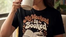 My Weekend Is Booked! 📚☕ The Ultimate Retro Tee for Book Lovers