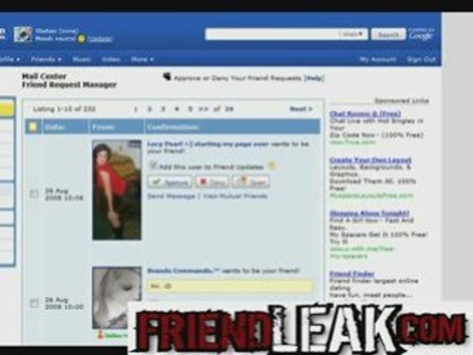 Friendleak Myspace Friend Adder 300 New Friends in 8 hrs