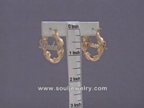 10K Personalized Name 6mm Twisted Hoop Earring 1 1/4 Inch