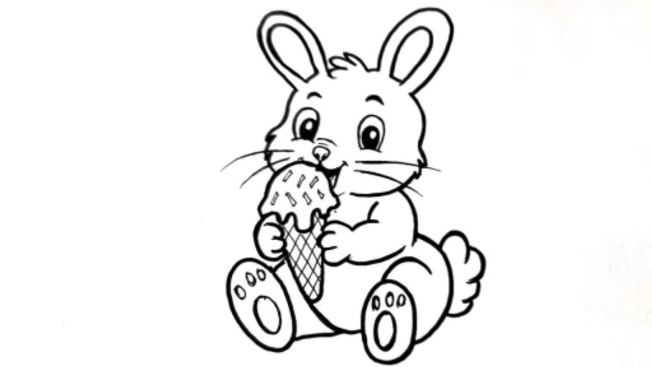 How To Draw A Bunny With Ice cream _ Cute Rabbit Drawing For Beginners ...