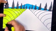 Beautiful Green Rood Drawing with Pencil ✏️🌿 | Easy Landscape Sketch