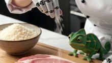 AI Chef Making Crispy Japanese Tonkatsu Cutlet