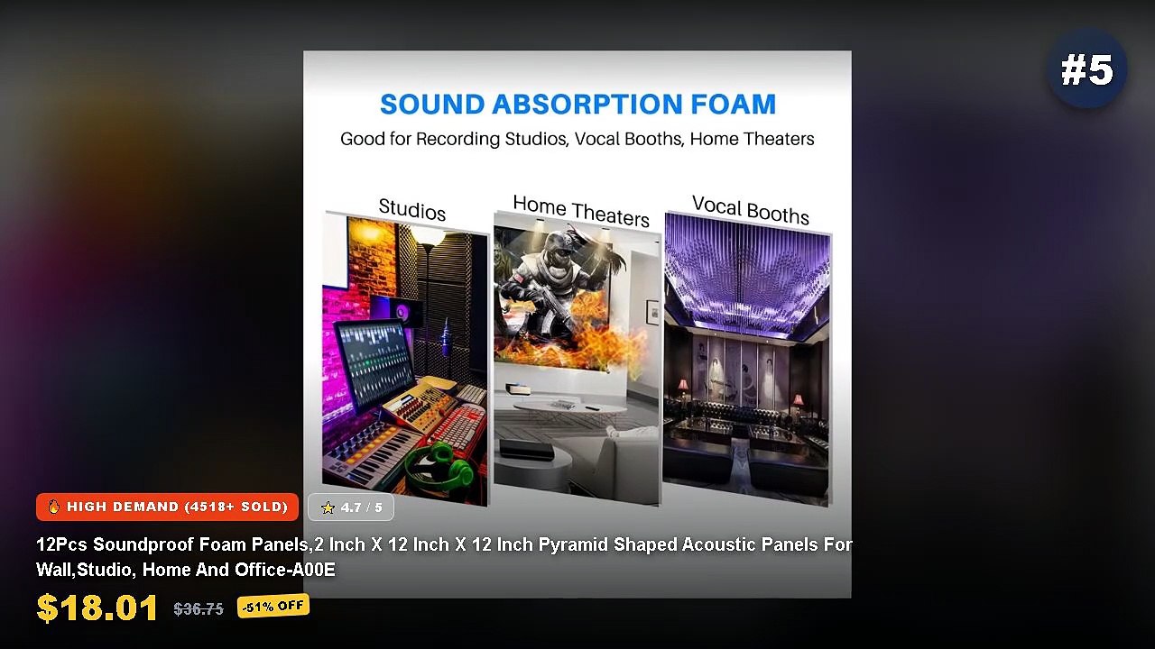 Amazing Top 5 Pyramid Shape Soundproof Foam Panels You Need To See ...