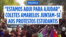 Coletes amarelos juntam-se a estudantes: “Estamos aqui para os ajudar”