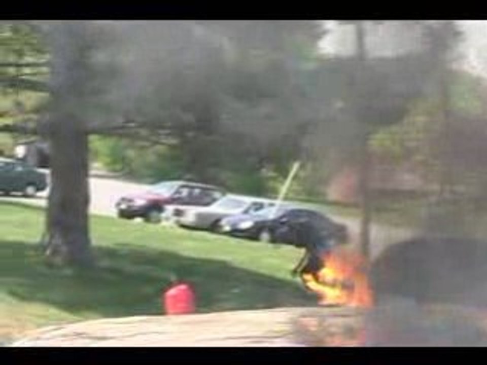 Skateur- pantalon en feu