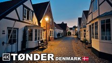 Tønder Denmark Evening Walk – Historic Old Town Streets, Cobblestones and Colorful Houses in 4K