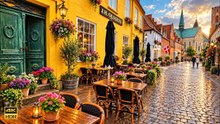 Ribe, Denmark Rainy Walking Tour – Historic Old Town, Cathedral and Cobblestone Streets in 4K