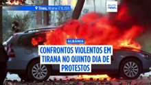 Polícia dispara balas de borracha e detém centenas no quinto dia de protestos na capital albanesa