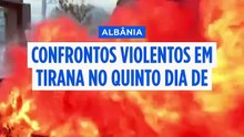 Polícia dispara balas de borracha e detém centenas no quinto dia de protestos na capital albanesa