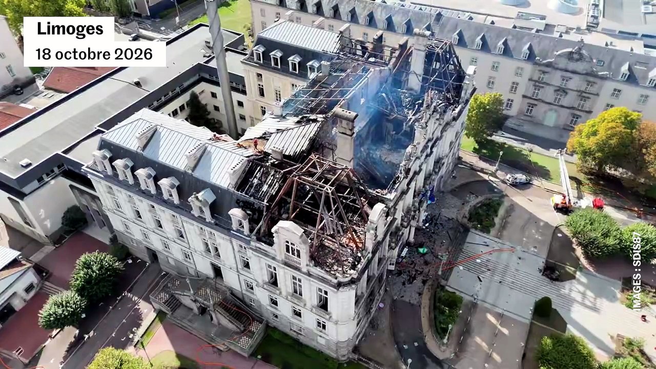 Limoges : les dégâts sur la mairie vus du ciel - Vidéo Dailymotion