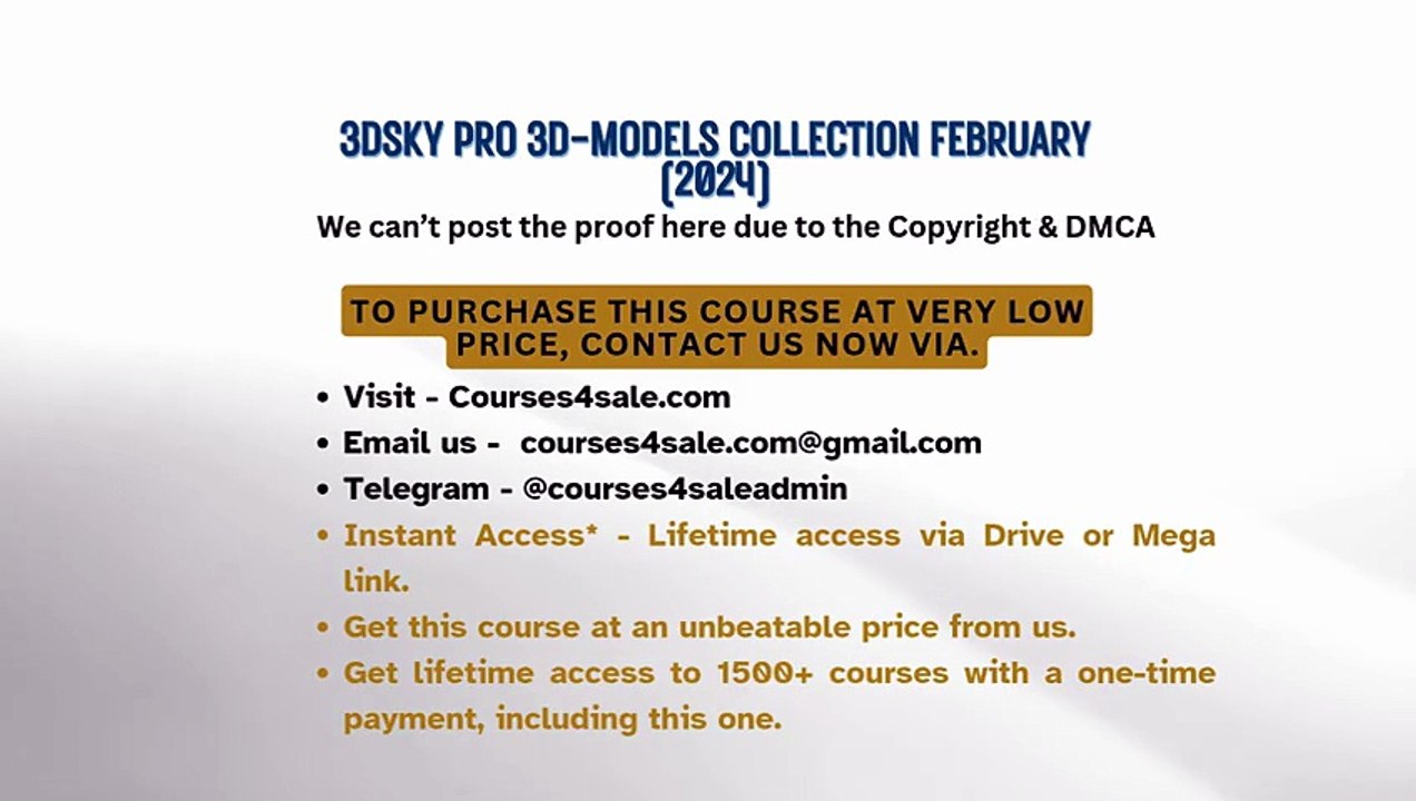 Courses4sale.com — 3DSky Pro 3D-Models Collection February (2024 ...
