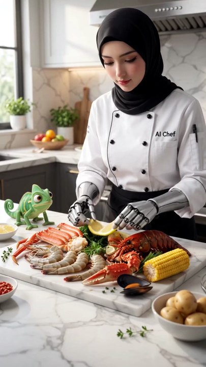 AI Chef Making Luxury Garlic Butter Seafood Boil - video Dailymotion