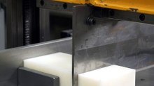 Precision Polymer Shear: HDPE Block Cutting
