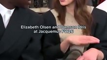 Elizabeth Olsen with Damson Idris at the Jacquemus FW26 in Paris 🖤