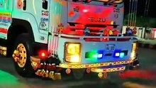 MashaAllah Beautiful Isuzu Truck At Night | Full Decoration With Colorful Lights | Pakistan Truck Art