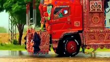 Red Beauty in Rain | Hino Truck Pakistani Decoration 🔥