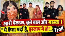 Mr Faisu Reception में Adnaan Shaikh Wife Ayesha का Mask Look देख भड़के लोग, पर्दा या सिर्फ दिखावा ?