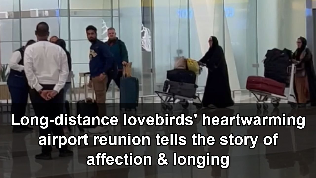 Airport reunion brings long-distance couple together after living in ...