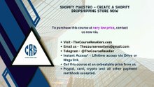 Thecourseresellers.com - Shopify Maestro - Create a Shopify Dropshipping Store Now