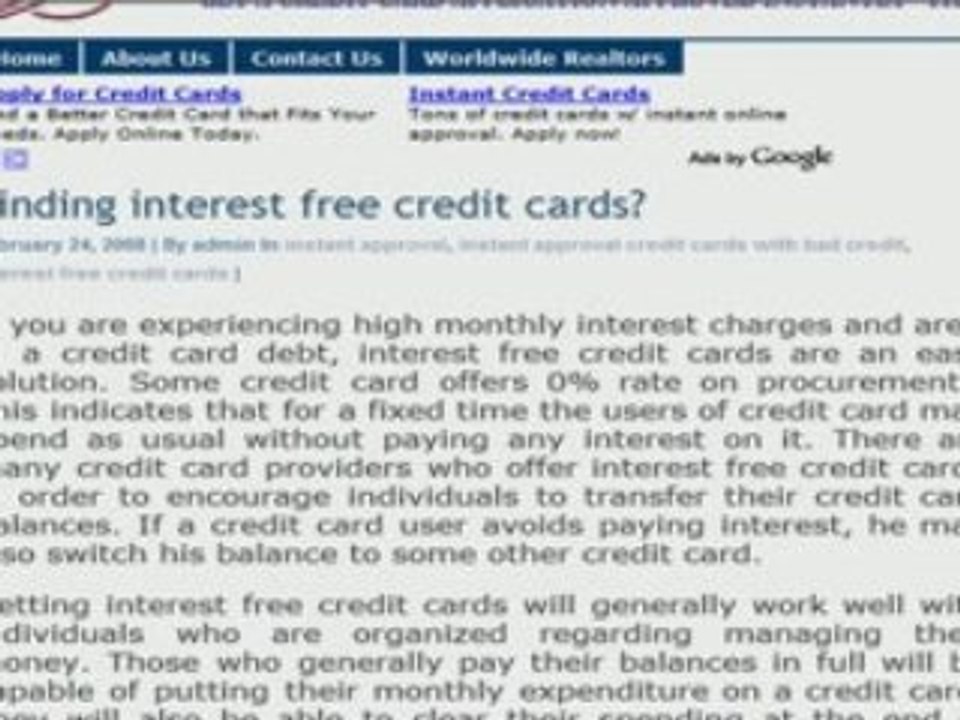 Interest Free Credit Cards Balance - Apply Now