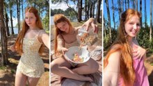 イザベル・R・ヌネス、森でピクニックを楽しみながらクリスマスの飾り付けのヒント探し