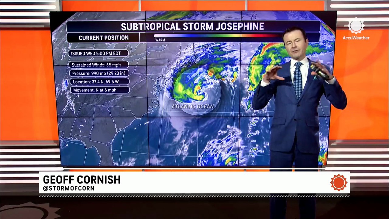 Subtropical Storm Josephine forms from what was a nor'easter - video ...