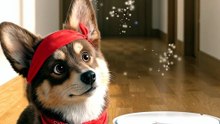 Corgi's Extreme 90-Degree Head Tilts at Robot Vacuum! 🤖🐶