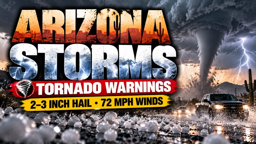 Giant Hail Pounds Arizona as Tornado Warnings, 72 MPH Winds and Flood Threat Emerge | World