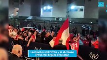 Hinchas de Estudiantes en Barra de Tijuca, Río de Janeiro