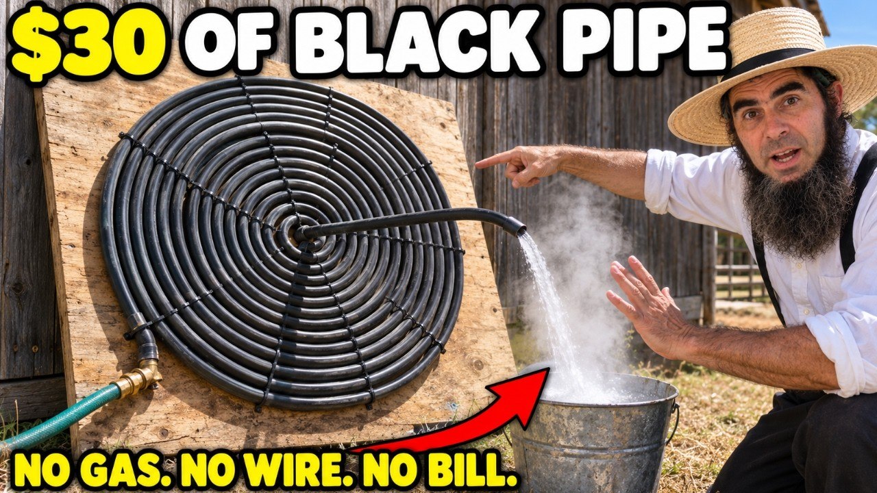30-Dollar Solar Water Heater: Black Pipe, Barrel Tank, No Pump - video ...