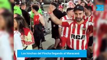 Hinchas de Estudiantes llegando al Maracaná