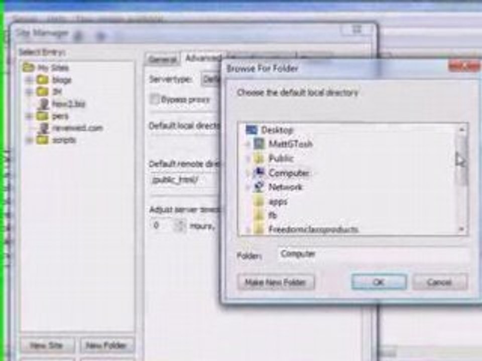 FileZilla Site Manager