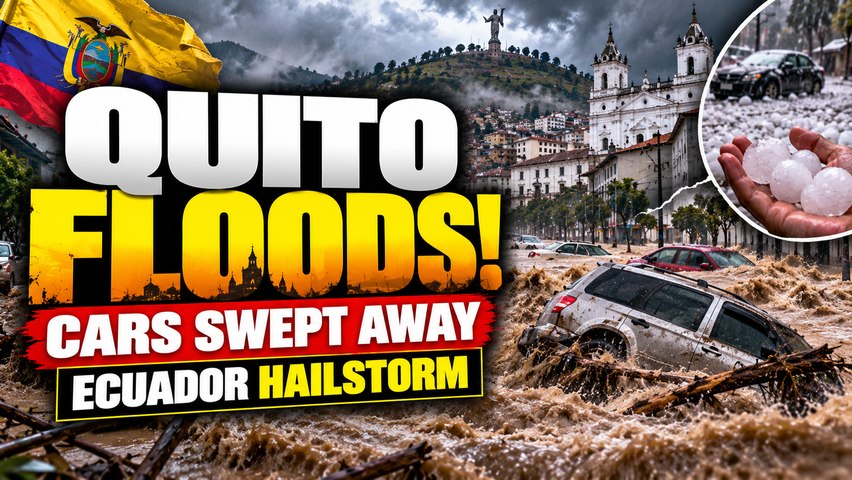 Quito Floods After Severe Hailstorm! Cars Swept by Raging Water in Ecuador | World