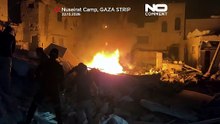 Gaza: izraelski nalot na budynek w Nuseiracie nagrany na wideo