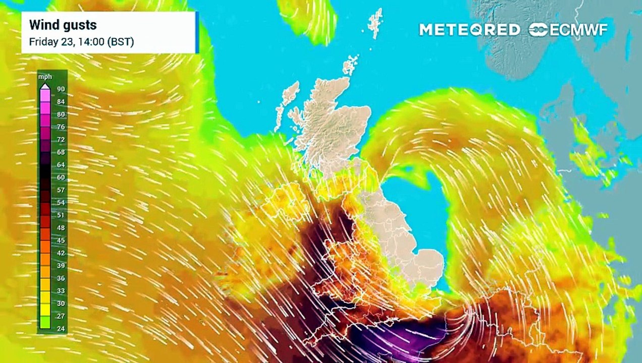 Storm Boelo: Exact time 80mph winds will hit as Met Office issues Amber ...