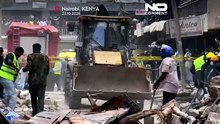 Kenya: huge piles of rubble after high-rise building collapses