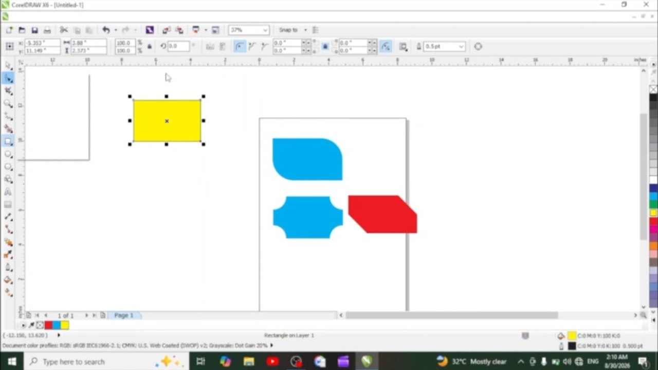 CorelDRAW Class 03 | Shape Tool & Smudge Brush Tool in Urdu/Hindi ...