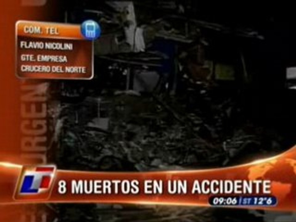 Accidente en Corrientes de un micro de Crucero del Norte