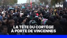 Manifestation du 24 octobre: la tête du cortège parisien est arrivée à Porte de Vincennes dans le calme
